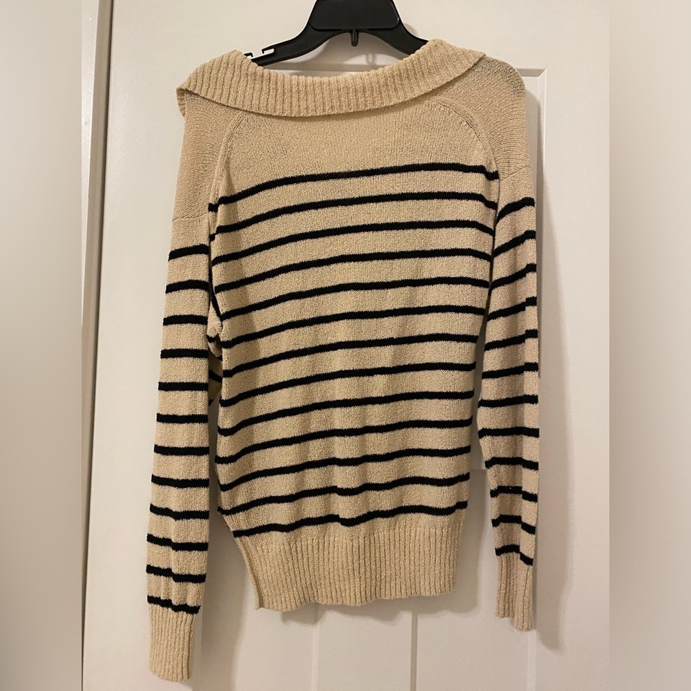 Alex Mill Alice Popover Sweater in Beige Black Stripe - Picture 11 of 12